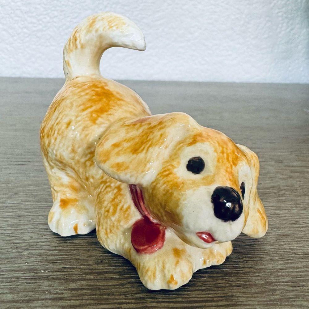 Vintage Ceramic Puppy Dog Golden Retriever Figurine Decor